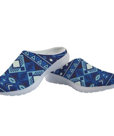 Navy Pattern Native Mesh Slippers