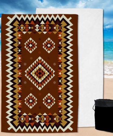 Ethnic Geometric Brown Pattern Pool Beach Towel
