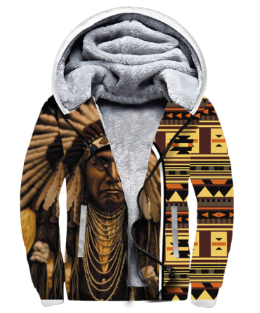 Brown Chief Native 3D Fleece Hoodie