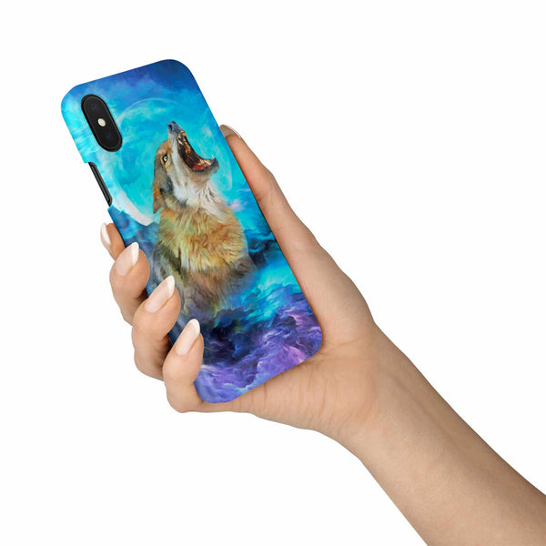 Howling Wolf Blue Moon Native Phone Case - Image 4