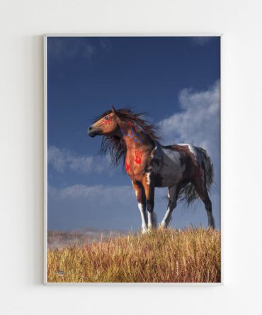Brown White Horse Native Canvas