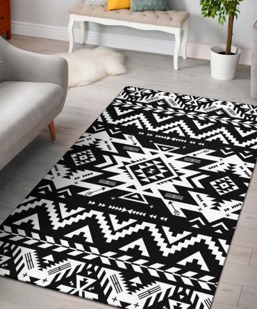Black Pattern Native Area Rug