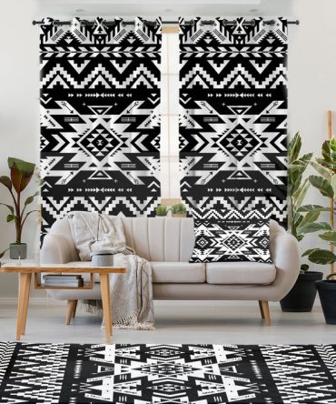 Black Pattern Native Combo Living Room