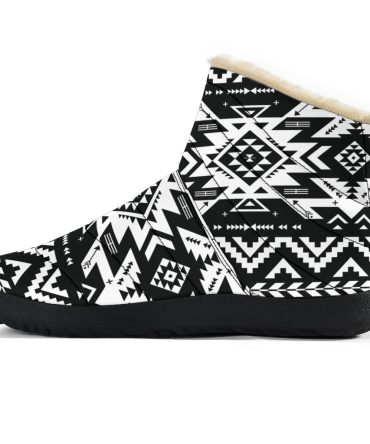 Black Pattern Native Cozy Winter Boots