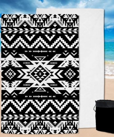 Black Pattern Native Pool Beach Towel