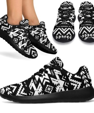 Black Pattern Native Sport Sneakers
