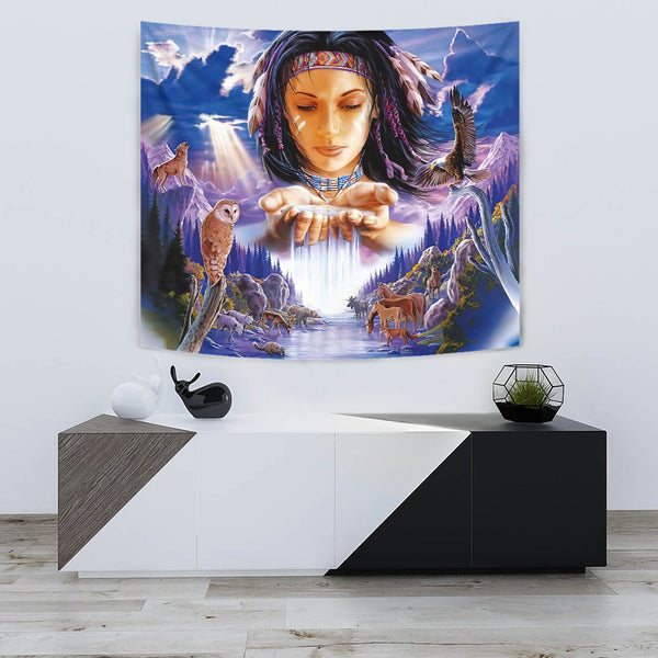 Native Girl Tapestry - Image 3