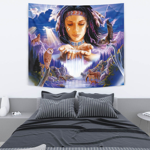 Native Girl Tapestry - Image 4