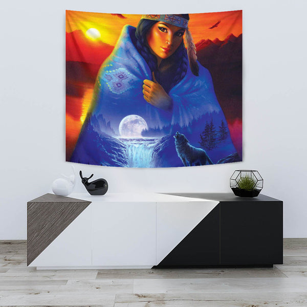 Native Girl Tapestry - Image 3