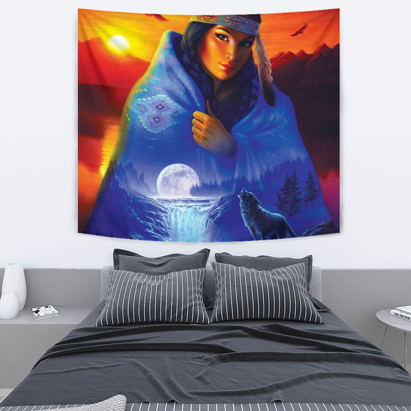 Native Girl Tapestry - Image 4