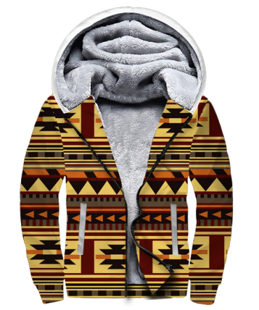 Brown Ethnic Pattern 3D Fleece Hoodie