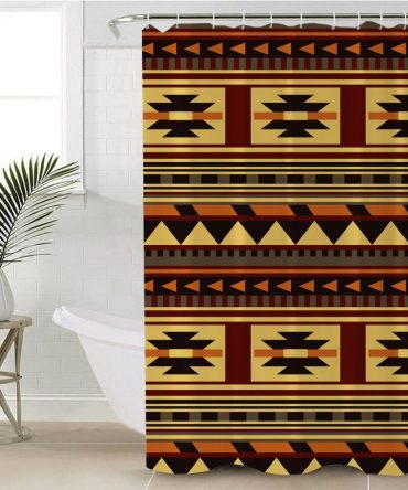 Brown Ethnic Pattern Native Shower Curtain