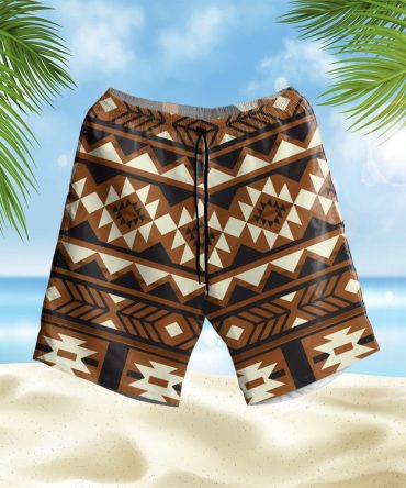 Brown Pattern Native Hawaiian Shorts