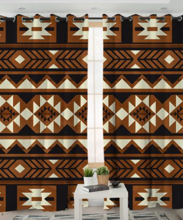 Brown Pattern Native Living Room Curtain