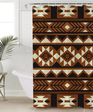 Brown Pattern Native Shower Curtain