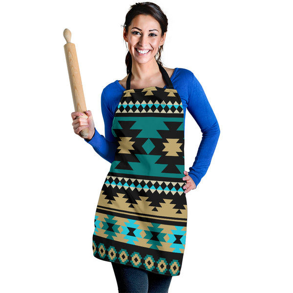 Green Ethnic Aztec Pattern Apron - Image 3