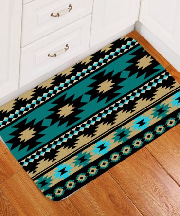 Green Ethnic Aztec Pattern Doormat