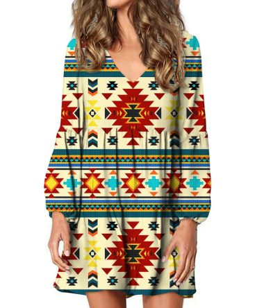 Full Color Southwest Pattern Swing Dress