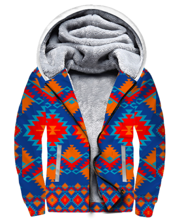 Red & Yellow Geometric 3D Fleece Hoodie