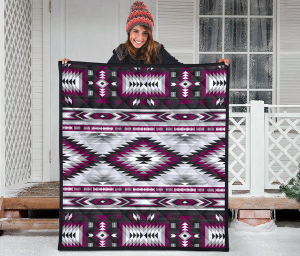 Purple Colors Pattern Premium Quilt - Image 4