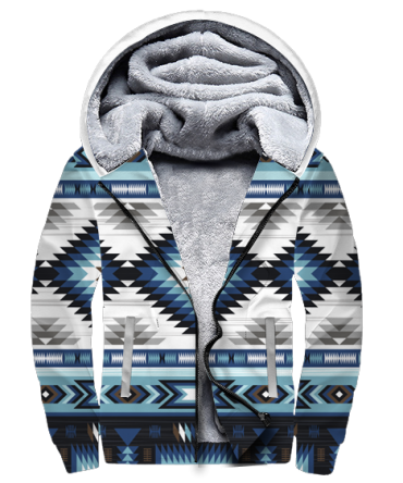 Blue Colors Pattern 3D Fleece Hoodie
