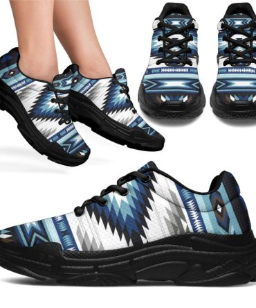 Blue Colors Pattern Chunky Sneakers