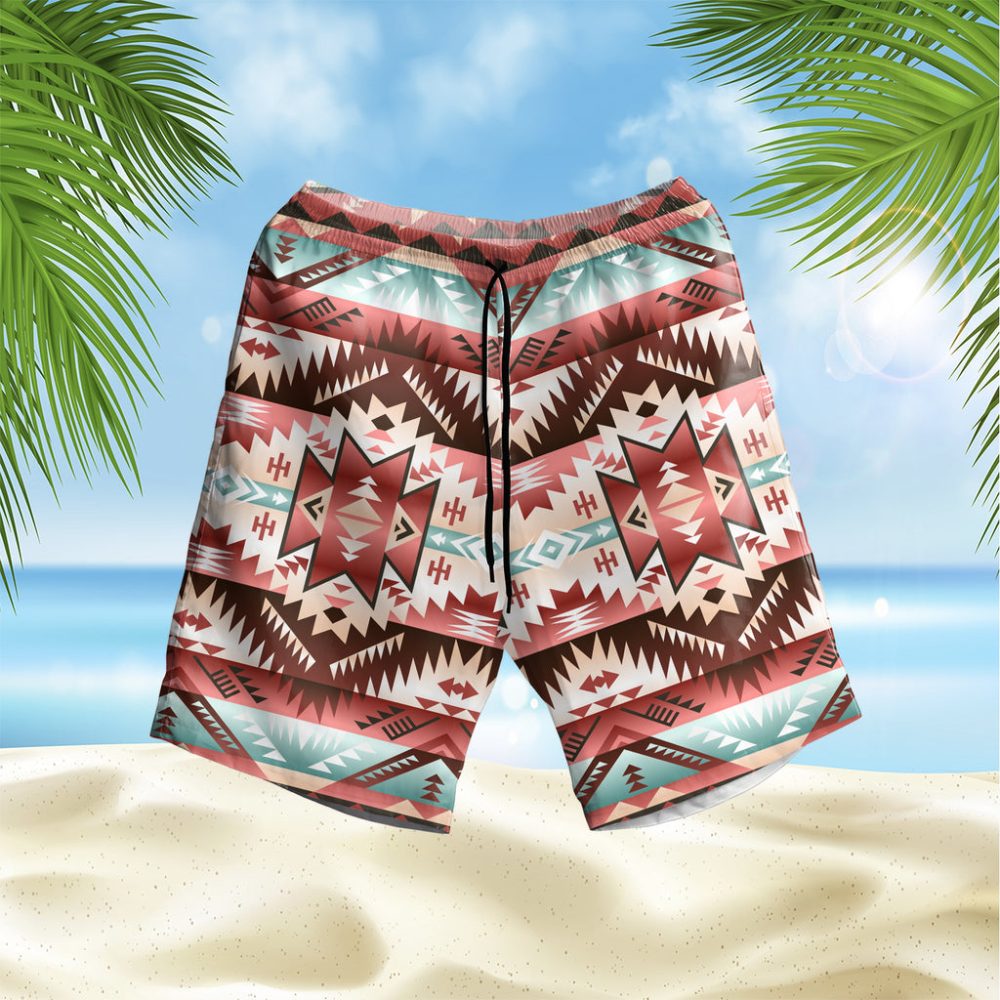Ornamental Pattern Hawaiian Shorts