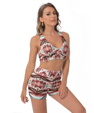 Red Vector Women's Sports Bra Suit