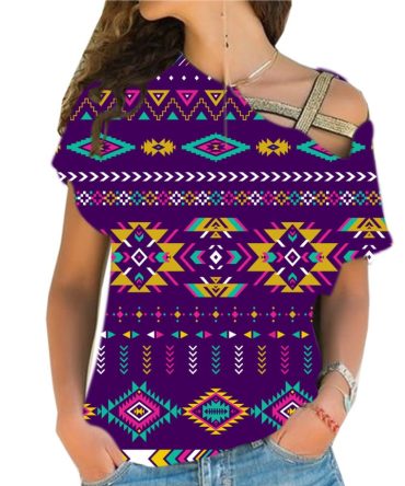 Light Purple Cross Shoulder Shirt