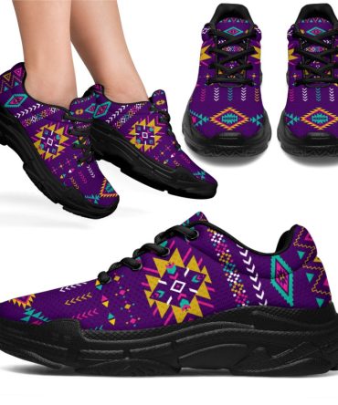 Light Purple Pattern Chunky Sneakers