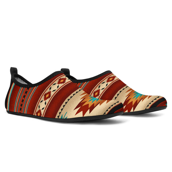 Red Native Pattern Aqua Shoes - Image 2