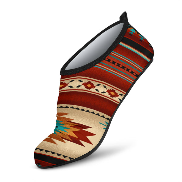 Red Native Pattern Aqua Shoes - Image 3
