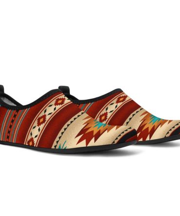 Red Native Pattern Aqua Shoes