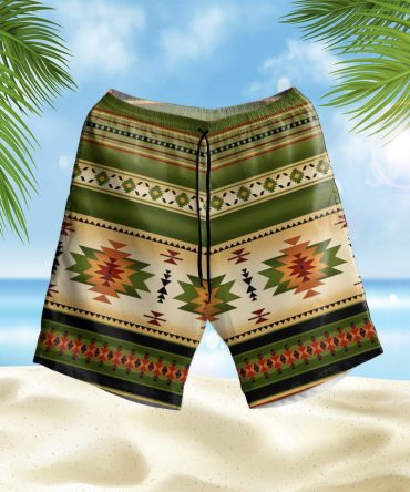 Blue Native Pattern Hawaiian Shorts