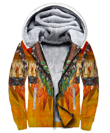 Wolf Necklace Pattern 3D Fleece Hoodie