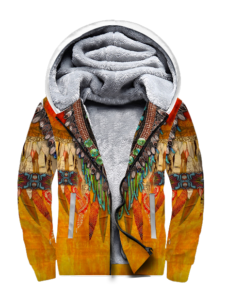 Wolf Necklace Pattern 3D Fleece Hoodie