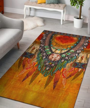 Wolf Necklace Pattern Area Rug