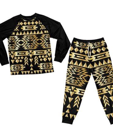 Seamless Yellow Pattern Pajamas Set