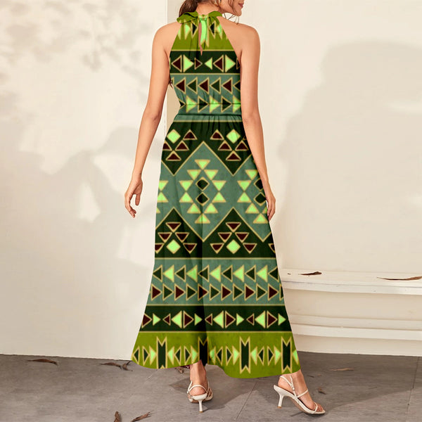 Green Pattern Dress Maxi Ligation - Image 3