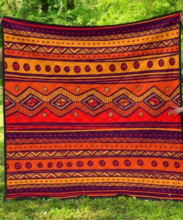 Pattern Color Orange Premium Quilt