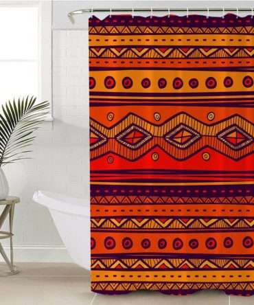 Pattern Color Orange Shower Curtain