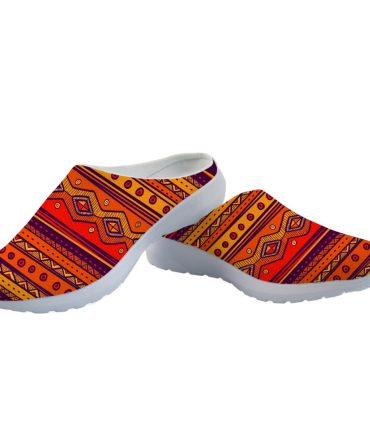 Pattern Color Orange Mesh Slippers