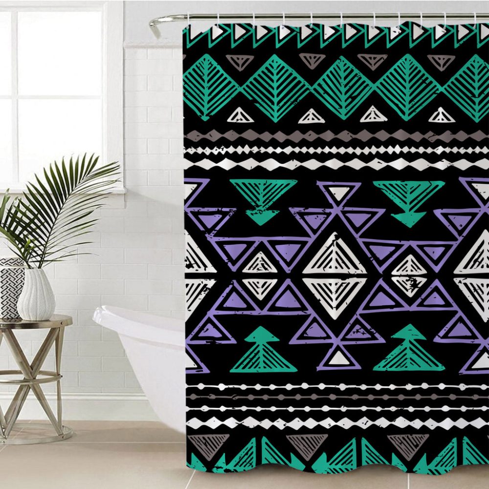 Neon Color Tribal Shower Curtain