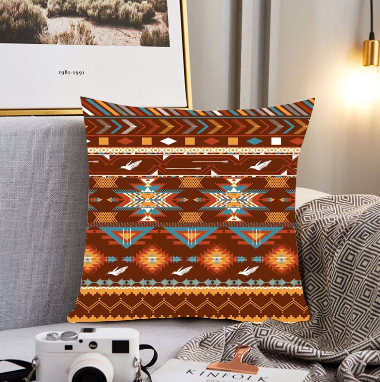 Pattern With Birds Pillow Cover