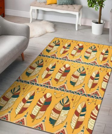 Seamless Feather Pattern Area Rug