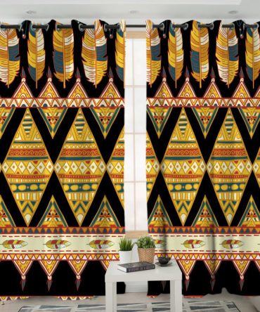 Feather Yellow Native Living Room Curtain