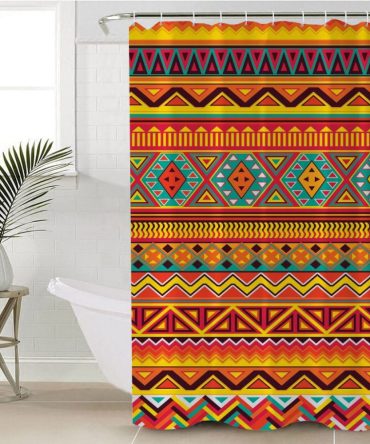 Full Color Patter Tribal Shower Curtain