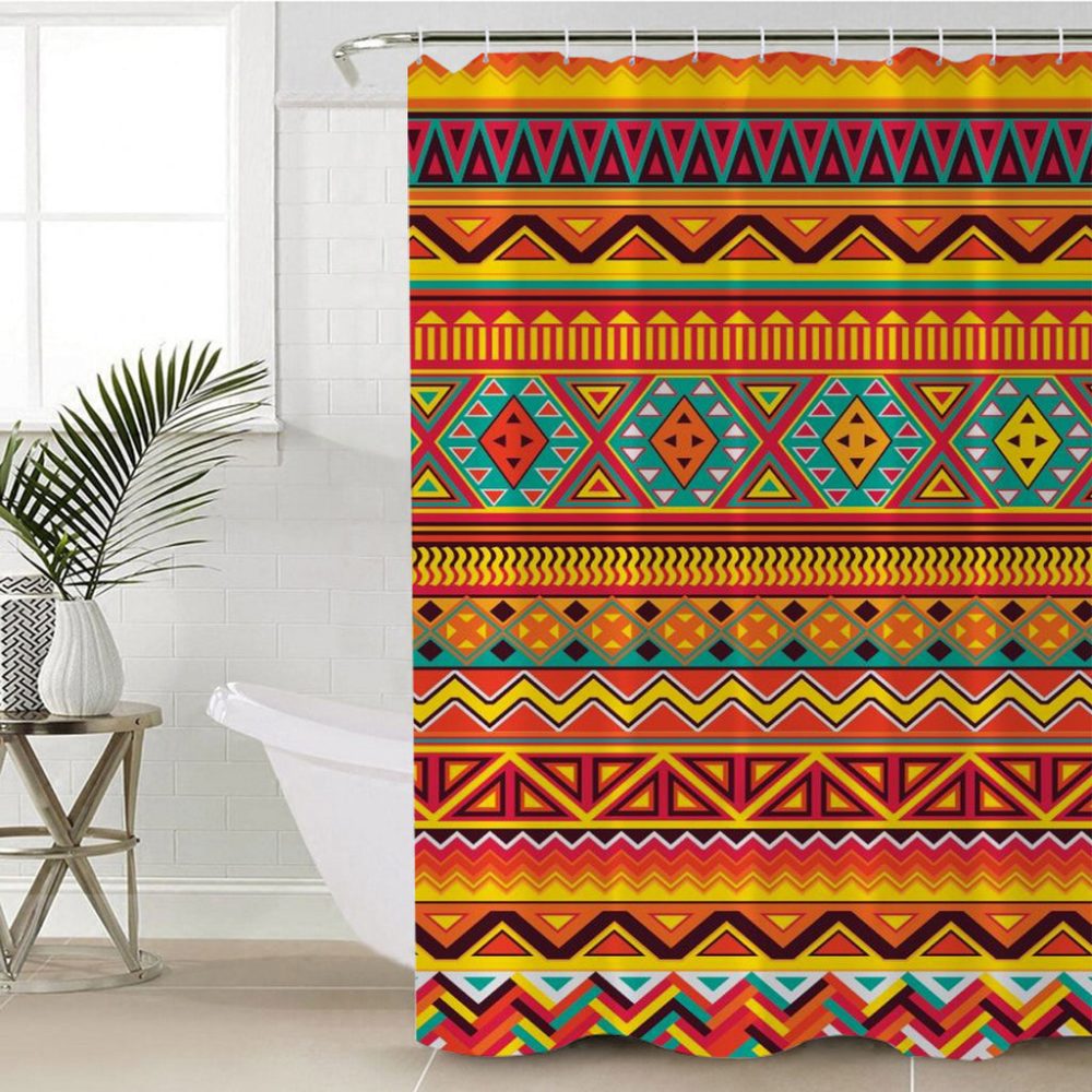 Full Color Patter Tribal Shower Curtain