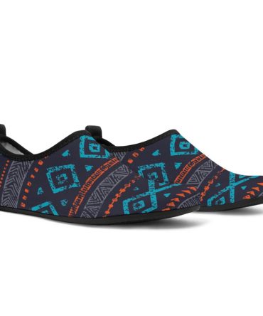 Seamless Ethnic Ornaments Aqua Shoes