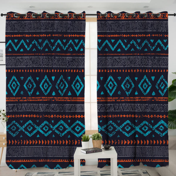 Seamless Ethnic Ornaments Living Room Curtain - Image 2
